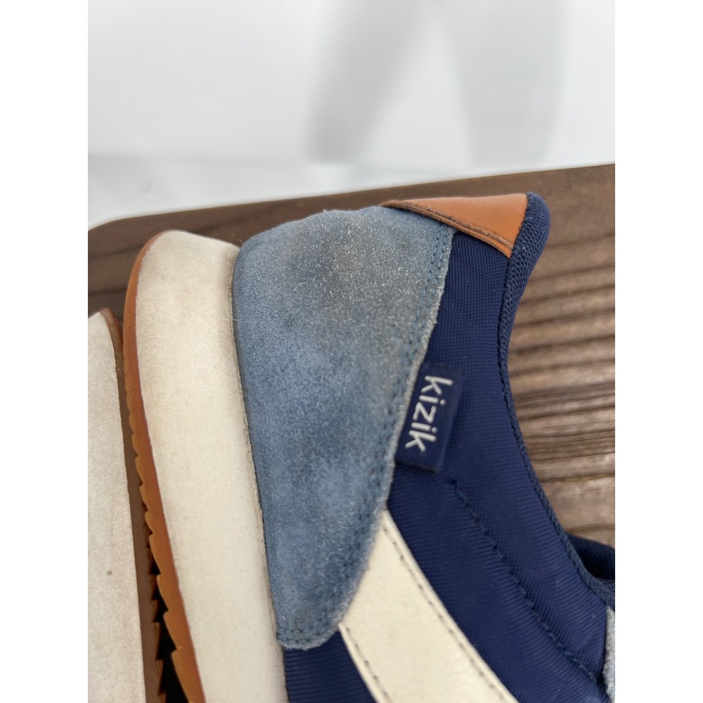 Kizik Milan Hands Free Sneakers Men's 10 Navy Blue Suede Retro Runner Slip-On - Picture 8 of 10